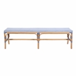 Butler Specialty Company Laguna 66.5 in. W Rattan Backless Accent Bench - White and Navy