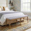 Butler Specialty Company Laguna 66.5 in. W Rattan Backless Accent Bench - White and Navy