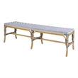 Butler Specialty Company Laguna 66.5 in. W Rattan Backless Accent Bench - White and Navy