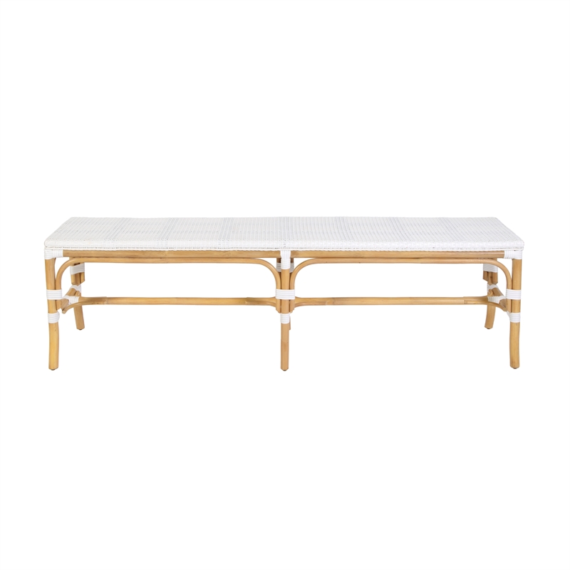 Butler Specialty Company Laguna 66.5 in. W Rattan Backless Accent Bench - Smooth White