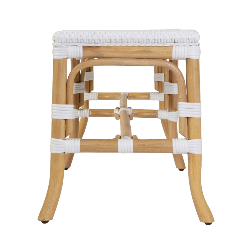Butler Specialty Company Laguna 66.5 in. W Rattan Backless Accent Bench - Smooth White
