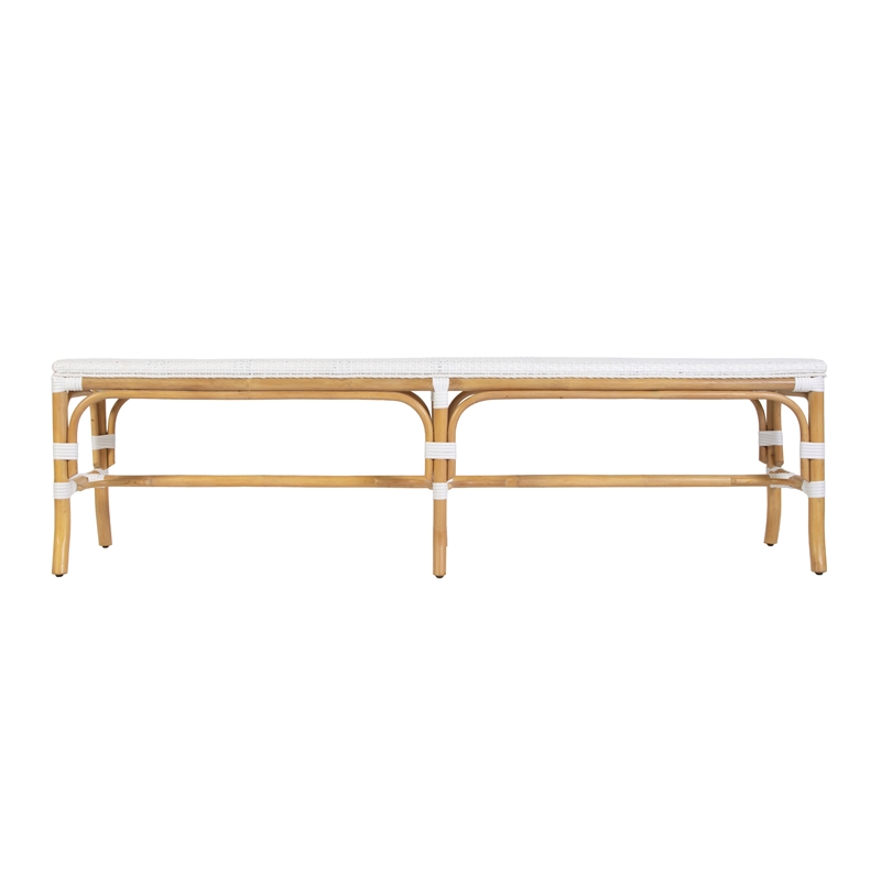 Butler Specialty Company Laguna 66.5 in. W Rattan Backless Accent Bench - Smooth White