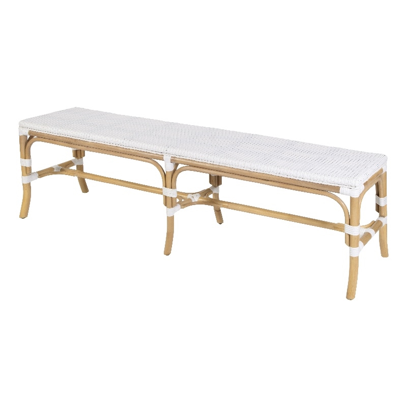 Butler Specialty Company Laguna 66.5 in. W Rattan Backless Accent Bench - Smooth White