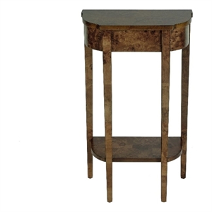 butler specialty company wendell 17.5&quotw demilune wood console table with shelf - brown