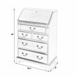 Butler Specialty Company Danforth 25.5 in. W Rectangular Wood 5 Drawer Secretary - Pastel Green