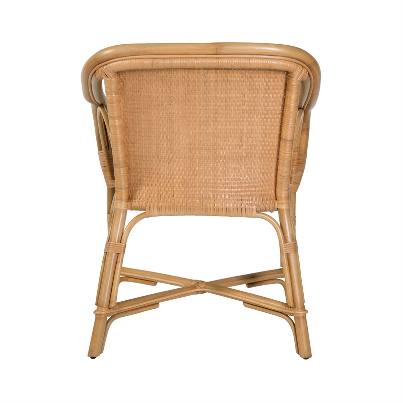 Butler Specialty Company Portofino 18.75 in. Seat Height Rattan Arm Chair - White and Gray