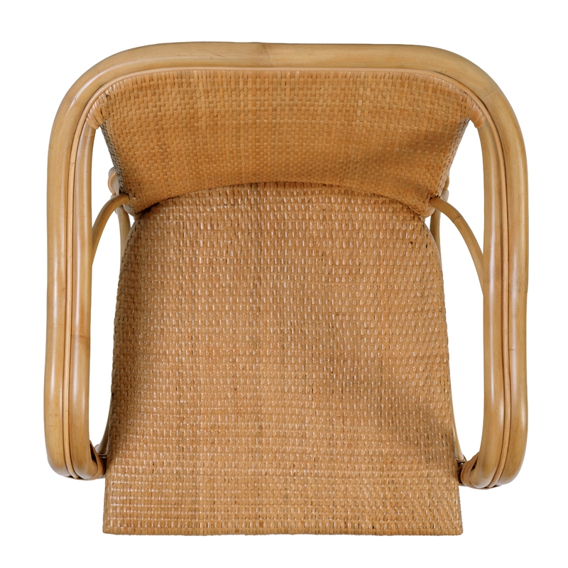 Butler Specialty Company Portofino 18.75 in. Seat Height Rattan Arm Chair - White and Gray