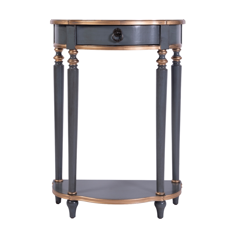 Butler Specialty Company Ashby 22 in. W Demilune Wood 1 Drawer Console Table - Pastel Blue