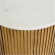 Butler Specialty Company Raquel 15 in. W Round Marble and Wood Fluted End Table - Brown