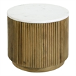 Butler Specialty Company Raquel 15 in. W Round Marble and Wood Fluted End Table - Brown