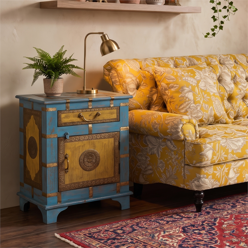 Butler Specialty Company Erika 19 in. W Rectangular Wood End Table - Blue
