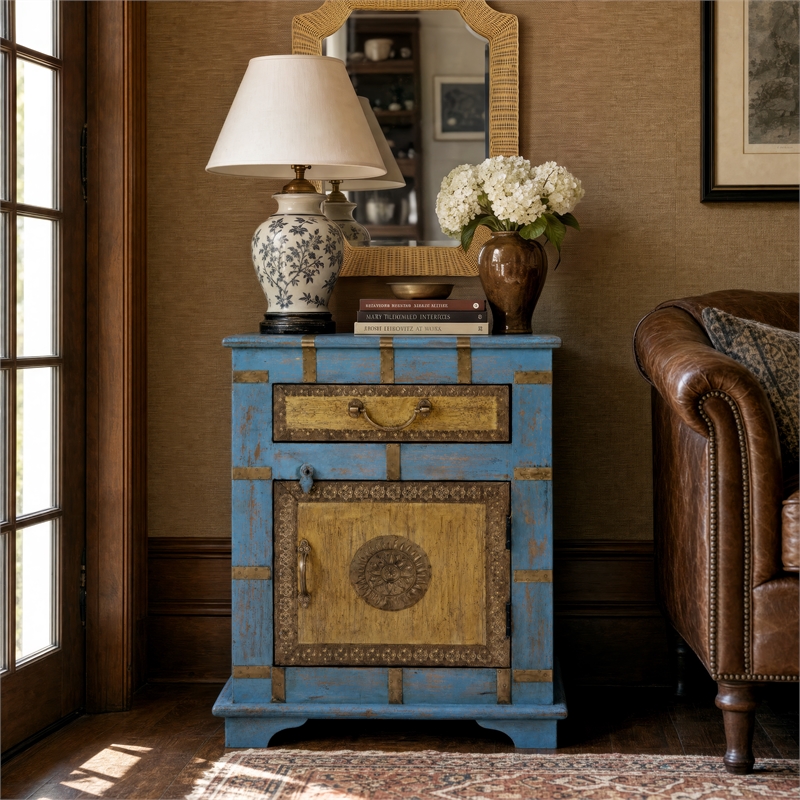Butler Specialty Company Erika 19 in. W Rectangular Wood End Table - Blue