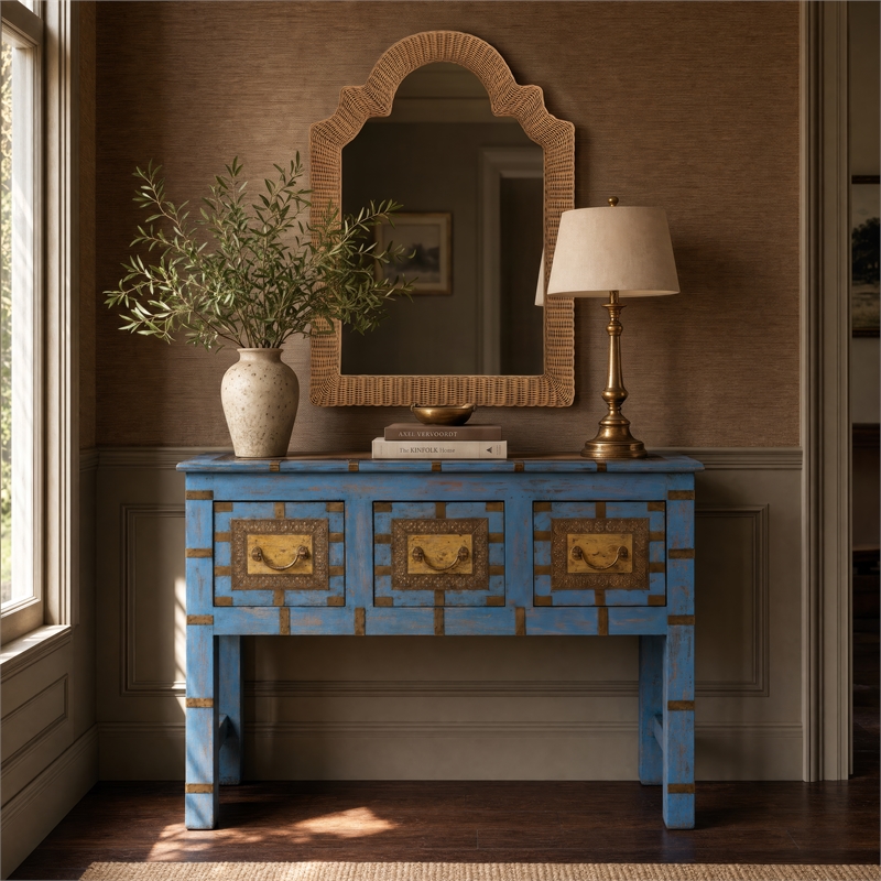 Butler Specialty Company Erika 42 in. W Wood Console Table - Blue