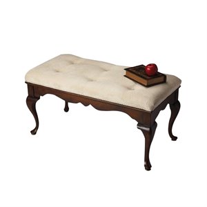 butler specialty traditional tufted bench in plantation cherry
