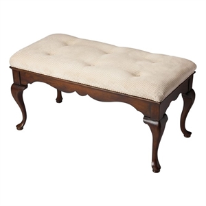 butler specialty traditional tufted bench in plantation cherry
