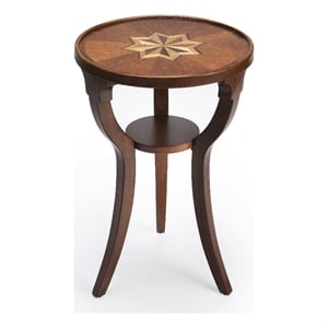 Butler Specialty Company Dalton Wood Round 15.75&quotW Accent Table - Brown