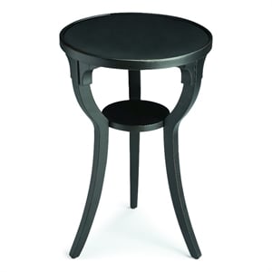 Butler Specialty Company Dalton Wood Round 15.75&quotW Accent Table - Black