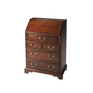 butler specialty traditional drop front secretary in plantation cherry