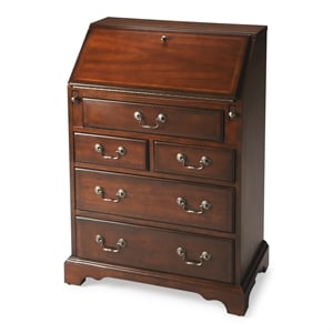 butler specialty company danforth wood secretary desk - cherry brown