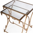 Butler Specialty 2 Piece Glass Top Nesting Table Set In Antique Gold
