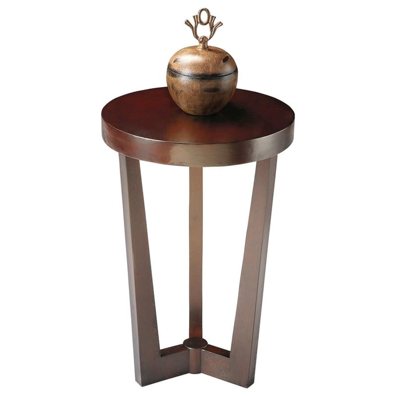 Butler Specialty Round Accent Table In Merlot