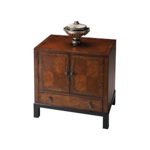 butler specialty traditional accent chest in cherry & burl