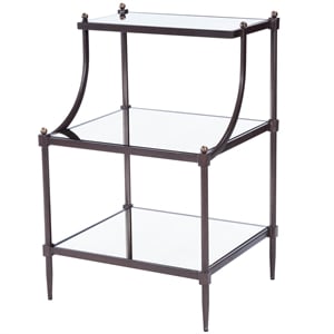 Butler Specialty Metalworks Tiered Mirrored Side Table In Light Bronze