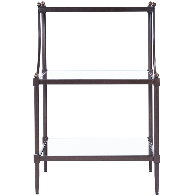Butler Specialty Metalworks Tiered Mirrored Side Table In Light Bronze
