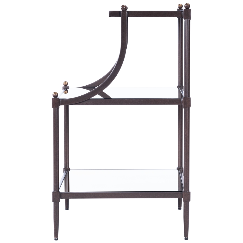 Butler Specialty Metalworks Tiered Mirrored Side Table In Light Bronze