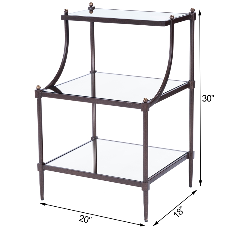 Butler Specialty Metalworks Tiered Mirrored Side Table In Light Bronze