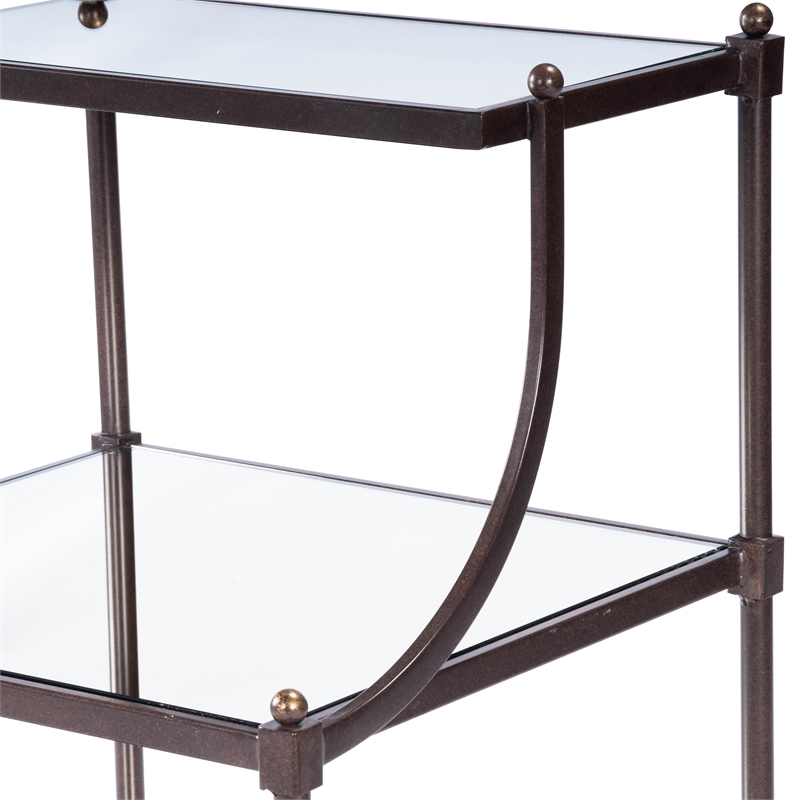 Butler Specialty Metalworks Tiered Mirrored Side Table In Light Bronze