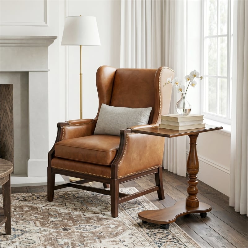 Butler Specialty Mobile Tray Table In Olive Ash Burl