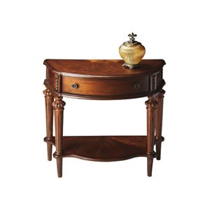 butler specialty masterpiece  demilune console table in nutmeg