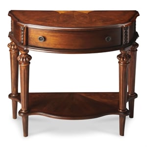 butler specialty masterpiece  demilune console table in nutmeg