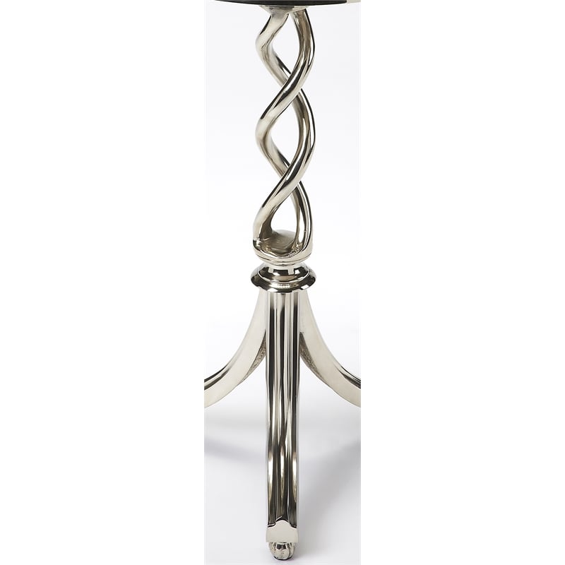 Butler Specialty Modern Expressions Glass Top Accent Table In Silver