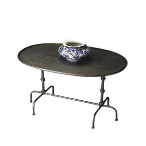 butler specialty metalworks transitional coffee table in pewter