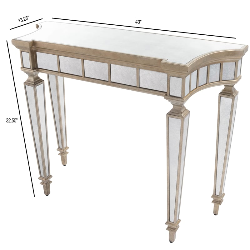 Butler Specialty Masterpiece Mirrored Demilune Console Table In Pewter