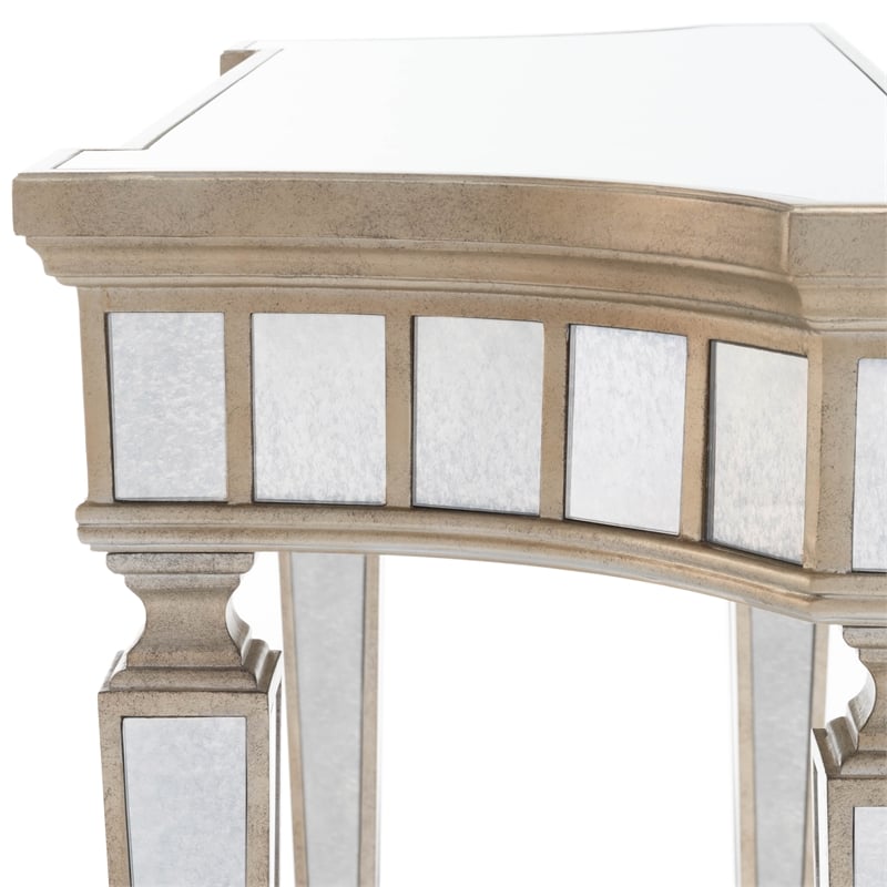 Butler Specialty Masterpiece Mirrored Demilune Console Table In Pewter