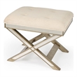 Butler Specialty Loft Mirrored Tufted Vanity Stool In Pewter