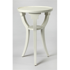 Butler Specialty Company Dalton Wood Round 15.75&quotW Accent Table - White