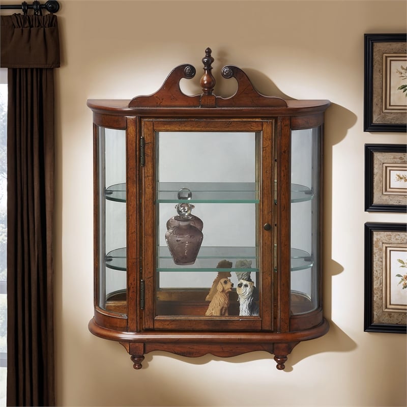 Butler Specialty Company Melinda Wood Wall Curio - Vintage Oak Brown