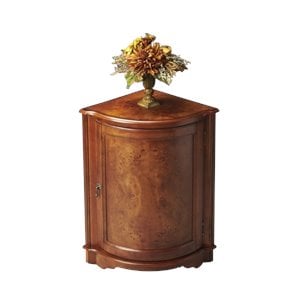 butler specialty masterpiece corner cabinet in olive ash burl brown