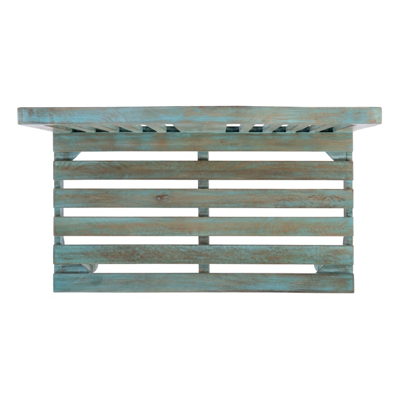 butler specialty heritage roseland solid wood bench in blue
