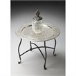 Butler Specialty Metalworks Moroccan Round Tray Table in Silver