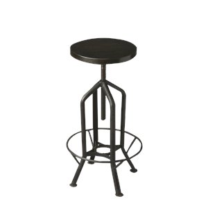 butler specialty metalworks revolving adjustable bar stool in black