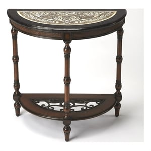 Butler Specialty Metalworks Fossil Stone Demilune Console Table