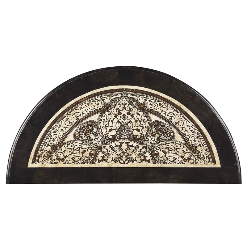 butler specialty metalworks fossil stone demilune console table