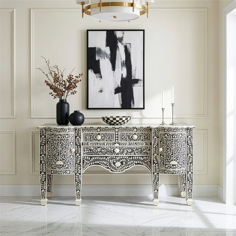 Butler Specialty Victoria Bone Inlay Buffet In Black