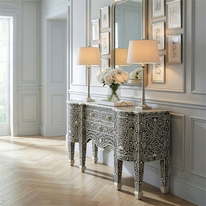 Butler Specialty Victoria Bone Inlay Buffet In Black