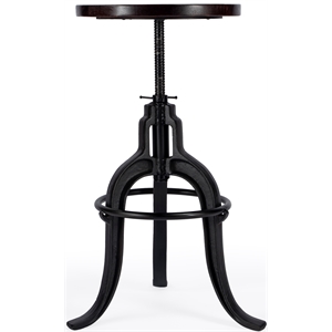 butler specialty industrial chic adjustable bar stool in dark brown
